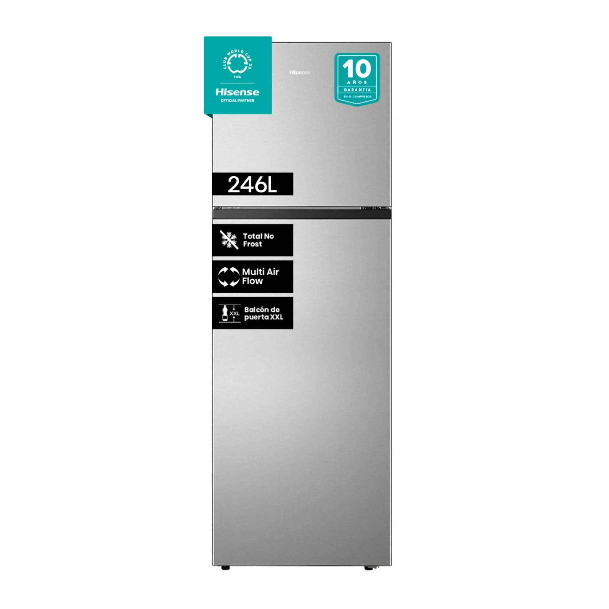 Hisense - Refrigerador Top Mount No Frost 246 Litros Rt320Nv Gris