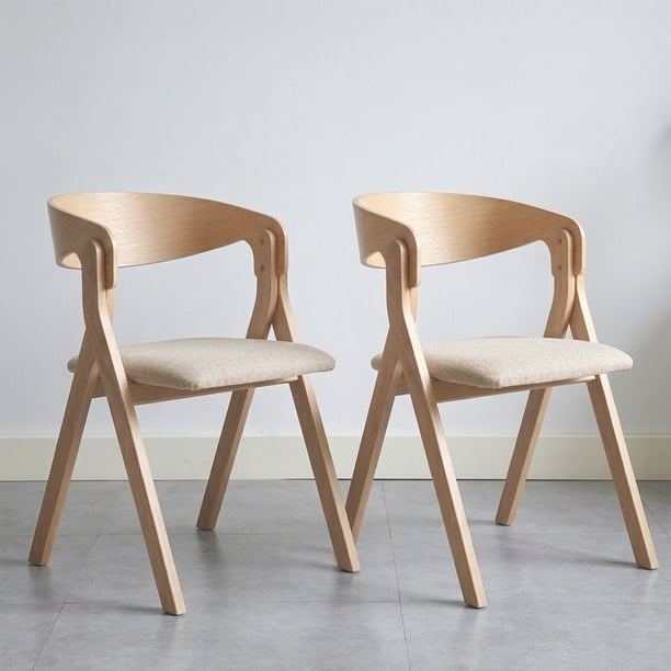 Pack 2 Sillas Comedor Madera Tapiz Chenilla Margot Venhoouse Natural