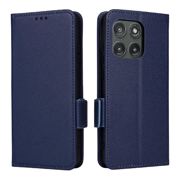 Funda Cartera para Motorola MOTO Edge 5G 2025 Tapa Flip con Ranuras y Soporte Azul