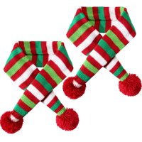 Xusx111 - 2 Piezas Navidad Rayas De Punto Bufanda Perro Cuello De Invierno Perro Más Cálido Traje Navidad Vacaciones Mascota Bandana Gato Cachorro Bufanda Accesorios