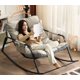 thumbnail image 5 of Sillon Mecedor Grande Reclinable Metal 2 Personas Mecedora Plateado Liso, 5 of 10