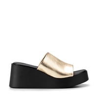 Sandalia Casual Plataforma Dorada Mujer Weide Qiu330