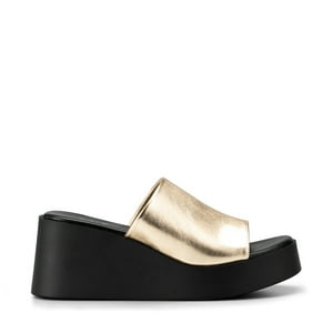 Sandalia Casual Plataforma Dorada Mujer Weide Qiu330