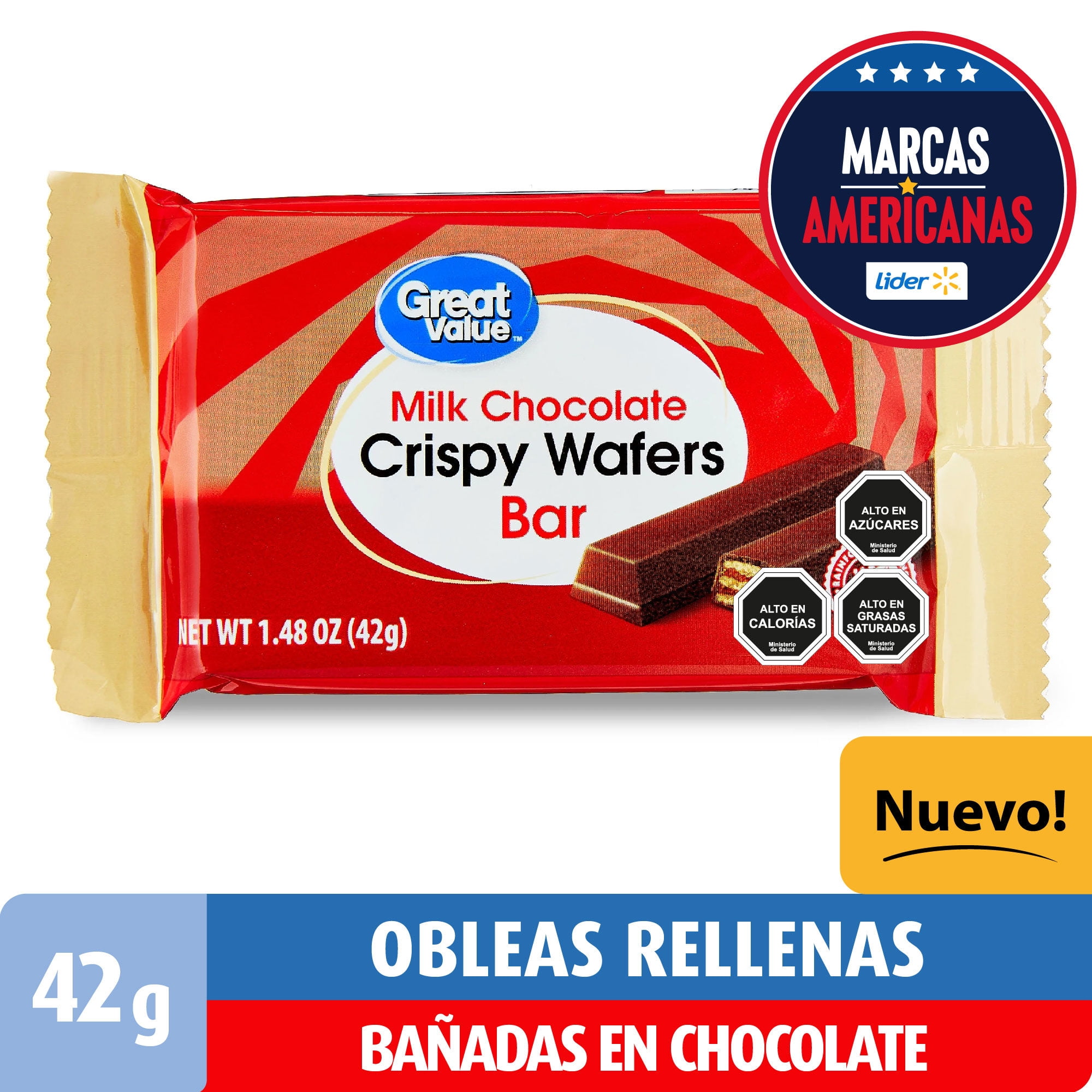 Oblea Rellena Bañada Con Chocolate 42 g Great Value