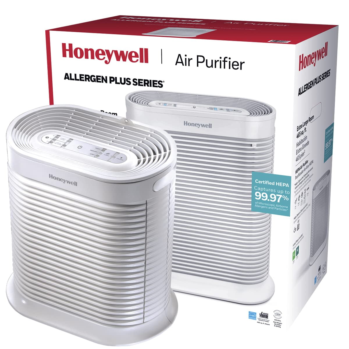Purificador De Aire Honeywell Allergenplus Hepa Hpa304 Blanco