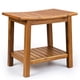 thumbnail image 2 of Banco de ducha Upolana de madera maciza de madera maciza de 20 cm con estante de almacenamiento, 2 of 8