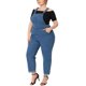 thumbnail image 4 of Agnes Orinda Mono de Verano de Mezclilla con Tirantes Ajustables para Mujer de Talla Grande 2X Azul, 4 of 7