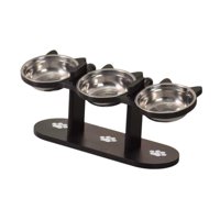 Ioensy - Comedero Elevado Y Ligero Para Gatos, Para Perros Pequeños Y Gatos, Con Base Negra Para Cachorros.