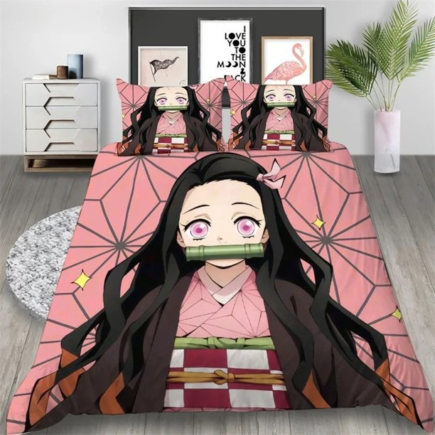 Japan ed Kawaii Demon Slayer Bedding Set Duvet Covers Comforter Bedding Sets Bedclothes Bed Linen Home TextilesBed Sheets