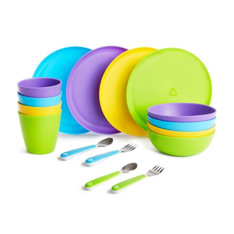 Munchkin - Utensilio Para Alimentación Set De Platos Y Bowls 16 Piezas Rosado