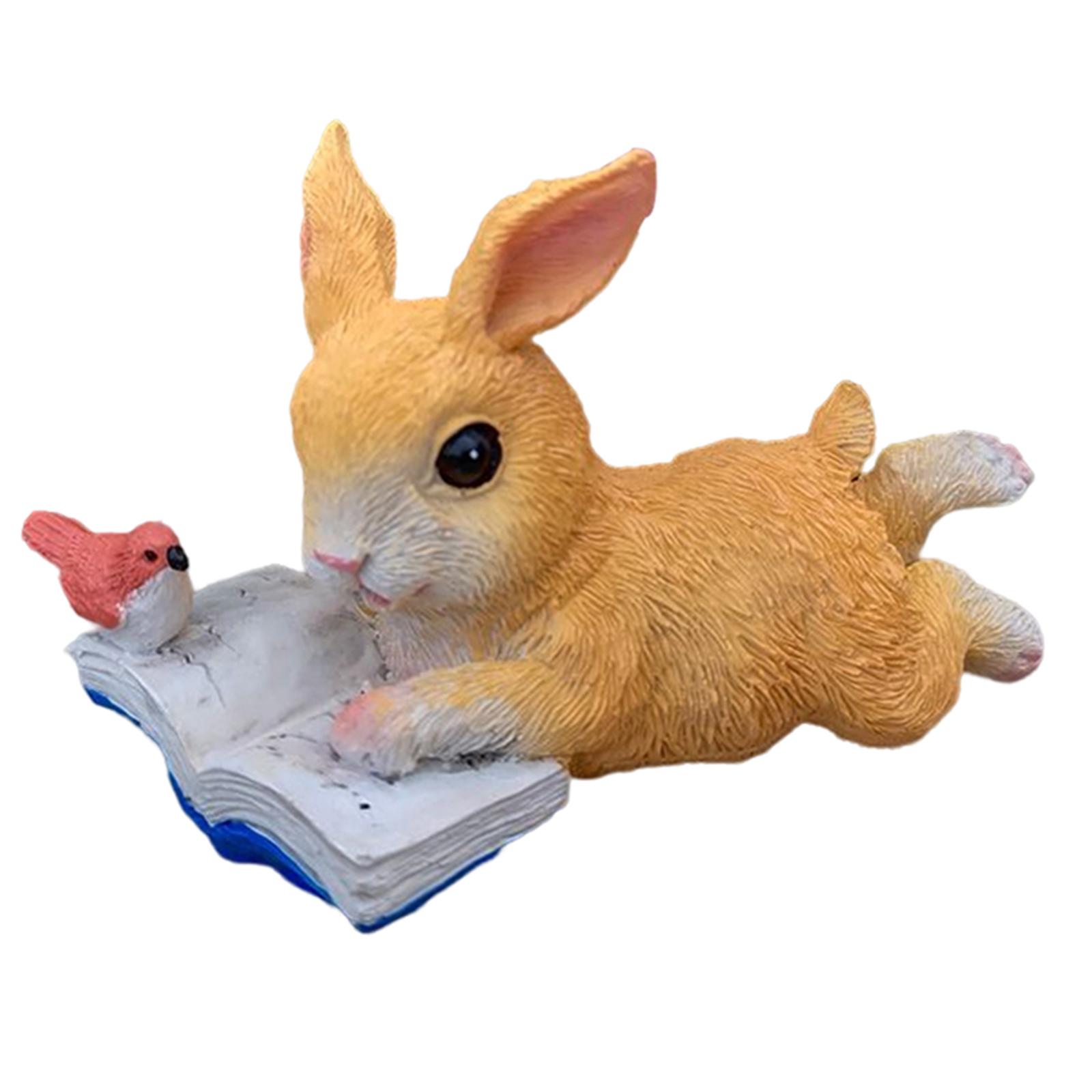 Magideal - Modelo De Conejo Adornos De Escritorio Escritorio Lovely Light Luxury Modern Gifts Estatua Decoración Para Boda Hogar Día De Acción De Gracias Tv