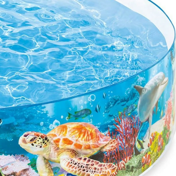 207⭐︎REVROS2004H Piscina Redonda para niños Intex Deep Blue Sea Snapset 2,44mt x 0