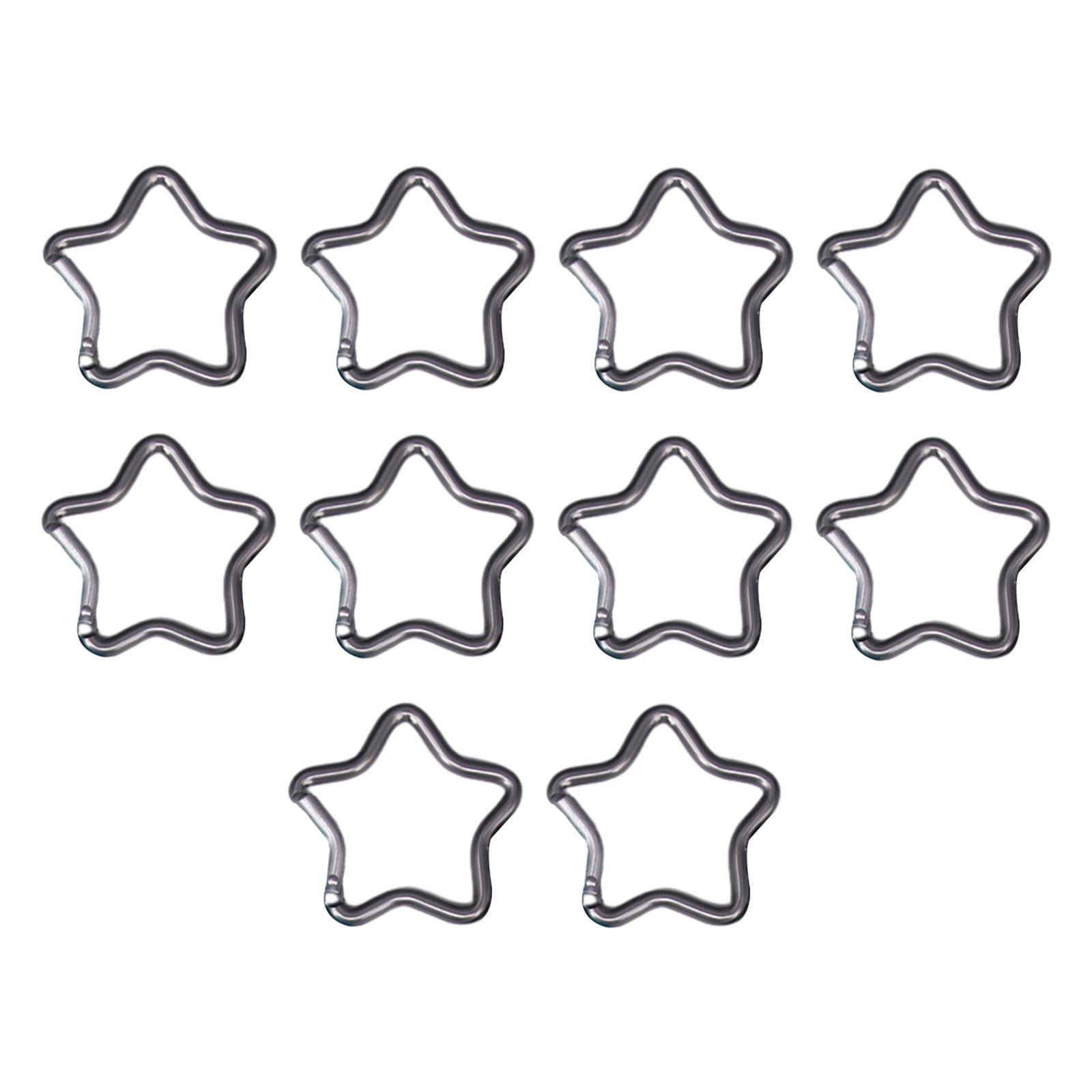 Magideal - Mosquetón Con Forma De Estrella De , Clips Para Llavero, Aleación De Aluminio, Resistente, Para Pesca, Equipaje Al Aire Libre, Accesorio , Glaseado Plateado