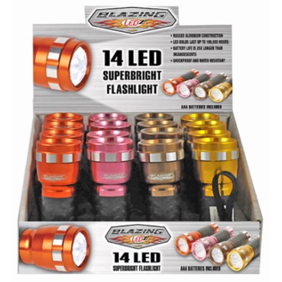 Linterna BLAZING LEDZ, 14 LED, 85 lúmenes, pila AAA