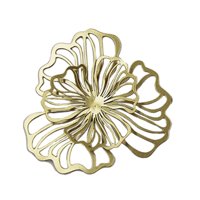 Bothyi - Decoración De Pared De Flores De Metal, Decoración Floral Para Colgar En La Pared, Para Hotel, Baño, Cocina, Dorado, Pequeño