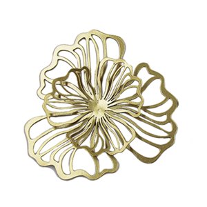 Bothyi - Decoración De Pared De Flores De Metal, Decoración Floral Para Colgar En La Pared, Para Hotel, Baño, Cocina, Dorado, Pequeño