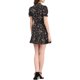thumbnail image 3 of INSPIRE CHIC Vestido con Volantes para Mujer Verano Chifón Cuello con Lazo Manga Corta Abullonada Vestido Estampado Floral L Negro-Blanco, 3 of 7