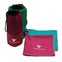 Exprenee - Set 3 Toalla Microfibra Natacion Viaje Pack 2 Gris Turquesa