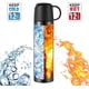 thumbnail image 4 of Botella de agua de acero inoxidable, taza aislada al vacío con tapa antifugas, taza termo de doble pared, taza de viaje Spot que mantiene caliente y frío durante 12 horas, sin BPA, 17 oz (negro), 4 of 7