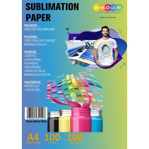 Arkolor - Papel Sublimacion Secado Instantaneo A4X100 Hojas