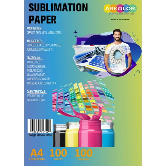 Papel Sublimación Secado Instantaneo A4X100 Hojas