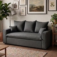 Luzyhogar - Sofá Madrid 180Cm - Lino Gris Oscuro