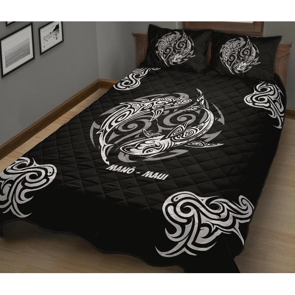 Juego De Cama Edredón Hawai Tatuaje De Tiburón Hawaiano