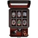thumbnail image 1 of Caja de relojes ROTHWELL de 6 compartimentos en cuero negro/rojo, 1 of 9