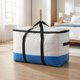 thumbnail image 3 of REGALWOVEN Almacenamiento de Ropa, Bolsas de Almacenamiento Plegables, Bolsas de Mudanza para Organizar Ropa, Edredón, Organizadores de Armario con Asas Blanco-Azul 4Piezas, 3 of 6