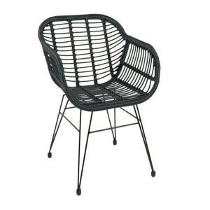 Habita2 Chile - Sitial Butaca Rattan Santorini Para Living O Terraza - Negro