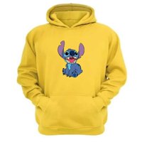 Genérico - Polerón Canguro Extraterrestre Azul Amarillo Talla L Unisex