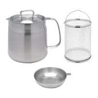 Bothyi - Olla Freidora De Acero Inoxidable Con Tapa Para Almacenamiento De Aceites, Aros De Cebolla Hirviendo, 1,5 L