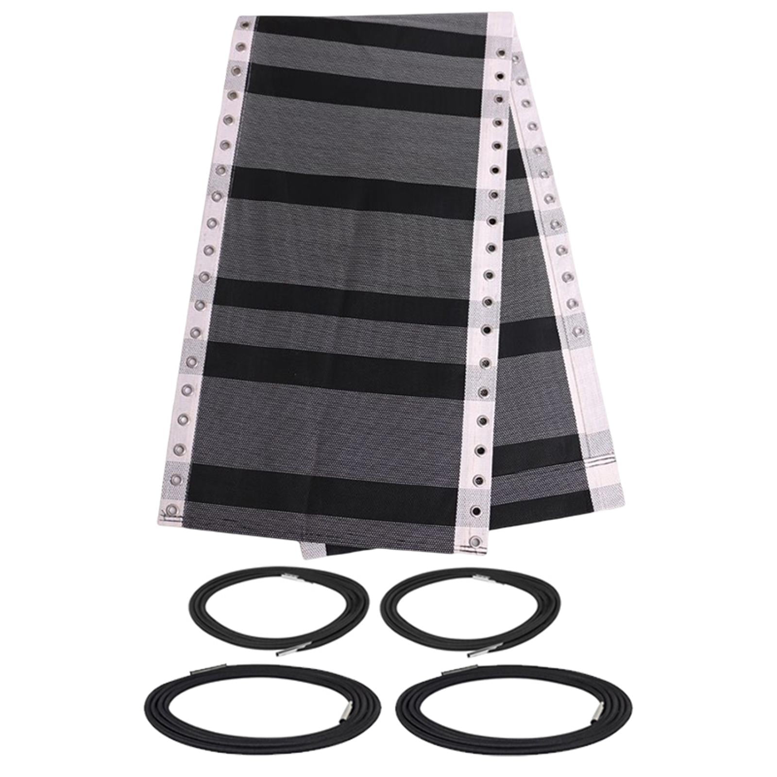 Ioensy - Tela De Repuesto Para Sillón Reclinable, Tela De Repuesto Impermeable Para Césped, Patio Trasero, Negro, Gris + Cuerda