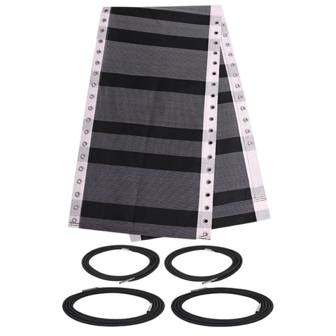 Ioensy - Tela De Repuesto Para Sillón Reclinable, Tela De Repuesto Impermeable Para Césped, Patio Trasero, Negro, Gris + Cuerda