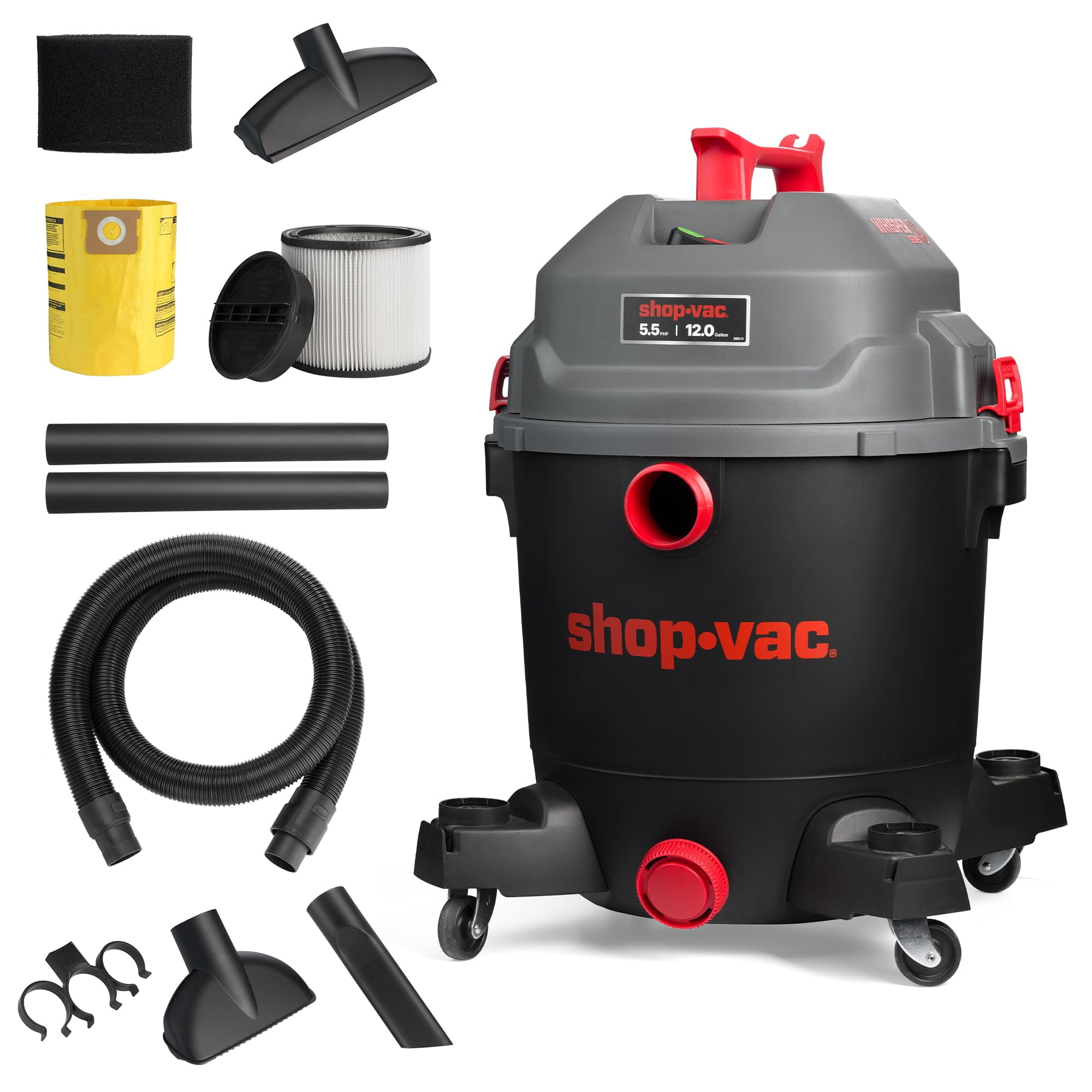 Aspiradora Para Productos Húmedos Y Secos Shop-vac 5430098, Ultrasilenciosa, 12 Galones, 5.5 Hp