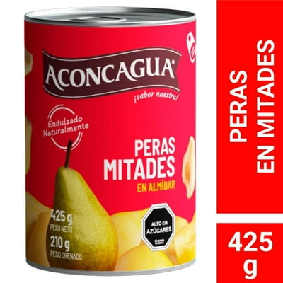 Peras Mitades En Almibar Drenado 210 G - Neto 425 G Aconcagua