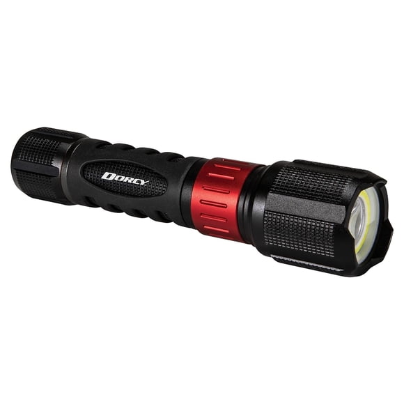 Linterna Dorcy de 15 cm, 1000 lúmenes, recargable por USB, negra