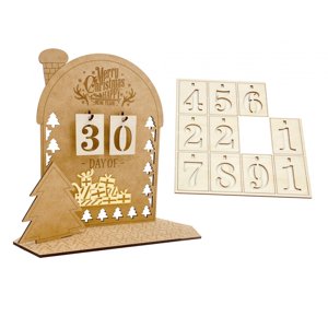 Magideal - Calendario De Adviento De Madera Navideña, Decoración Navideña Hecha A Mano, 7,8X7,8 Pulgadas, Para Juegos Familiares Interactivos, Multifuncional Estilo A