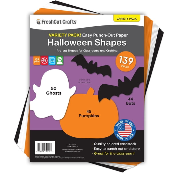 Recortes de papel perforado para Halloween, 139 unidades, manualidades recién cortadas