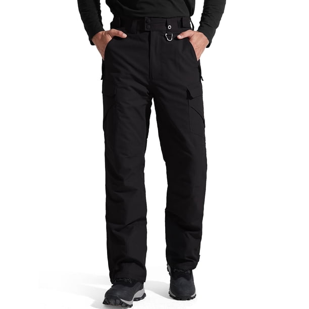 Pantalones impermeables FREE SOLDIER con aislamiento de nieve para hombre, color negro
