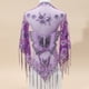 thumbnail image 1 of 29.5"×55.1" Triangle Scarf Butterfly Flower Embroidery Lace Tassel Shawl Elegant Breathable Windproof Wrap Outdoor Accessories, 1 of 5