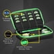 thumbnail image 2 of Funda para dardos Casemaster Plazma negra con ribete verde de fibra de nailon, 2 of 9