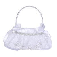 Magideal - Cesta De Flores De Cesta De Boda Fariy De Marfil Con Asa Cesta De Niña De Flores Blancas Para Compromiso Nupcial Suministros De Boda Decoración Estilo A