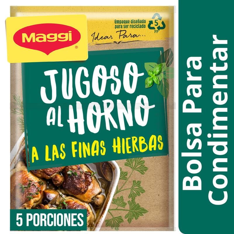 Base Jugoso Al Horno A Las Finas Hierbas (5 Porciones) Sobre 24 g Maggi