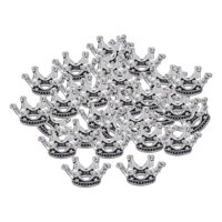 Magideal - 50 Piezas De Dijes De Corona, Hallazgos De Joyería De Aleación Diy, Mini Hallazgos Vintage Colgante De Corona De Aleación De Zinc, Accesorios En Forma Estilo B