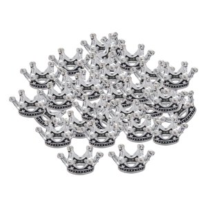 Magideal - 50 Piezas De Dijes De Corona, Hallazgos De Joyería De Aleación Diy, Mini Hallazgos Vintage Colgante De Corona De Aleación De Zinc, Accesorios En Forma Estilo B