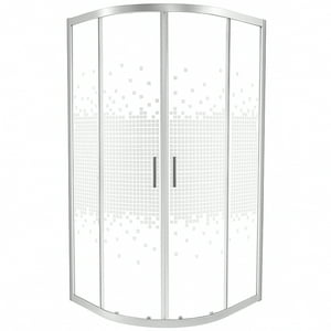Shower Door Curvo Elegant Joytek Mosaicos Blancos (Sin Receptáculo) 90X90 Cm