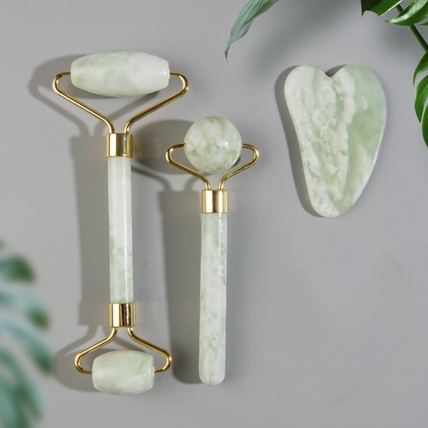 Natural Jade Face Roller Gua Sha Scraper Set Masssager for Face Neck Body Skincare Beauty Guasha Massage Tool Facial Slim Lift