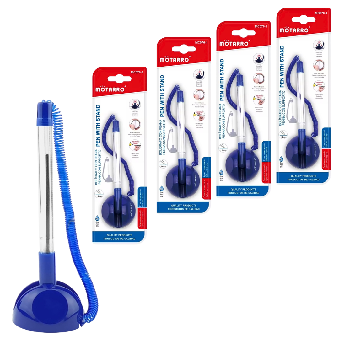 Genérico - Pack De 4 Boligrafo Con Base Adhesiva Para Escritorio