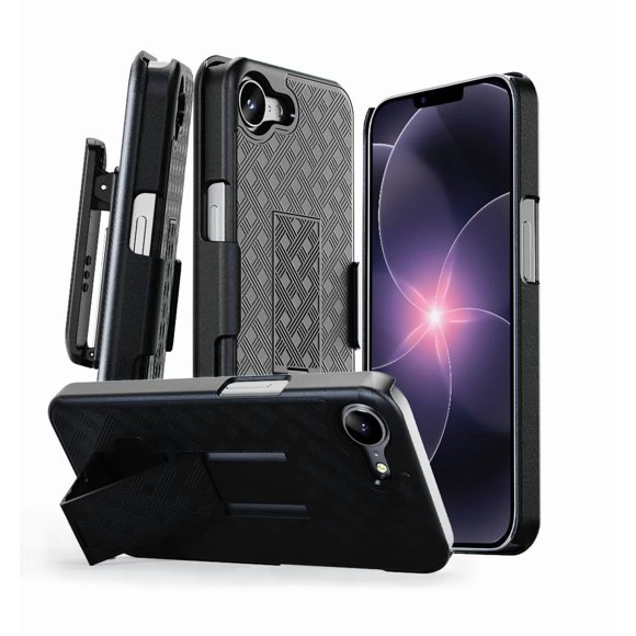 Funda MOTIVE para iPhone 17e de 6.1" con soporte y clip de cinturón